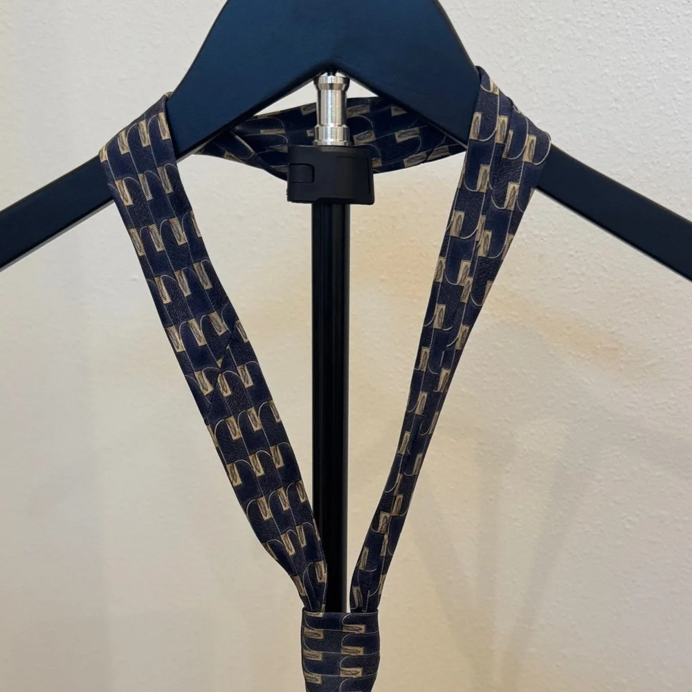 Men’s Navy Geometric Pattern Tie - Classic Workwear